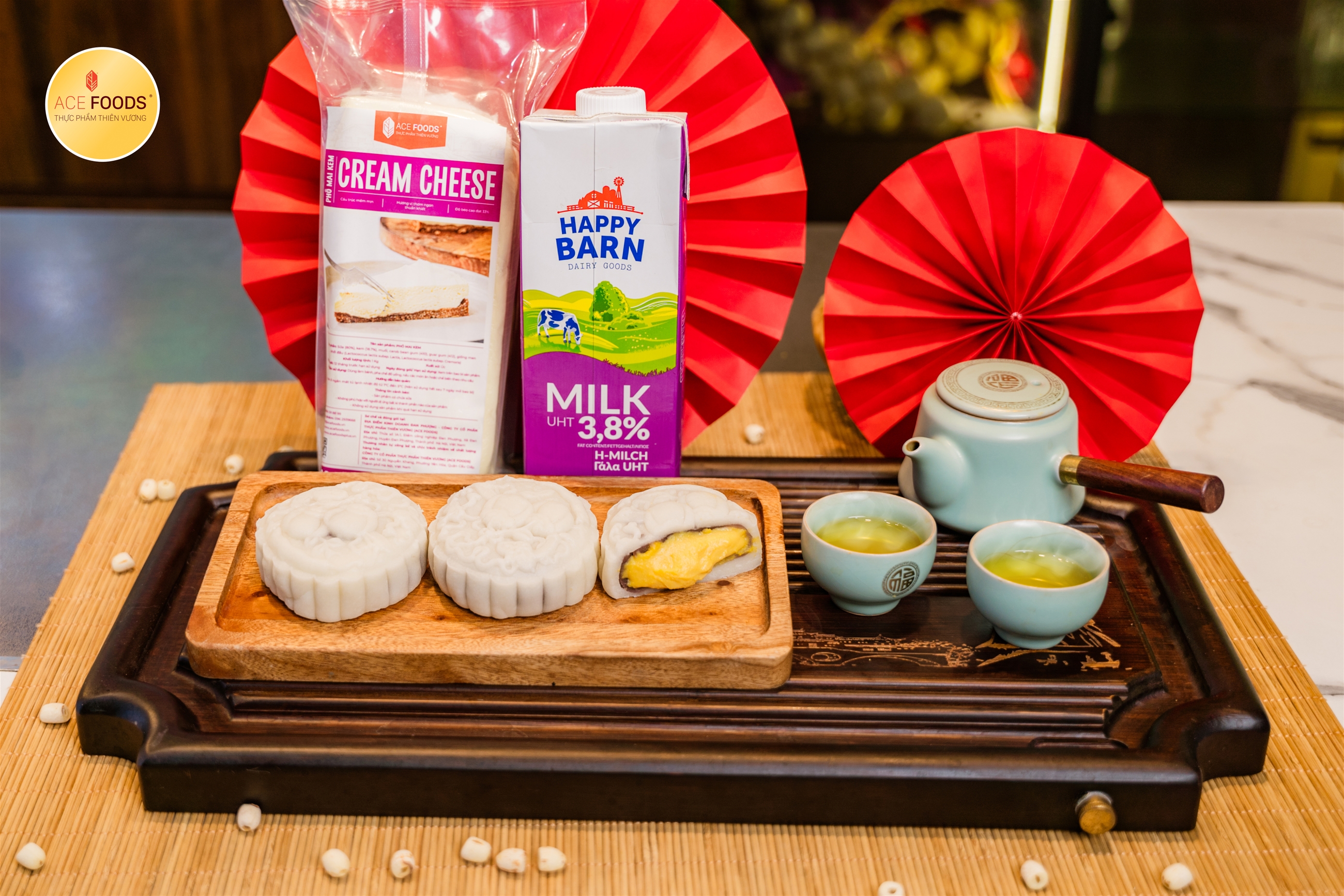 Pho mai kem Úc kết hợp với sữa tươi Happy Barn 3,8% độ béo cho ra nhiều món ngon