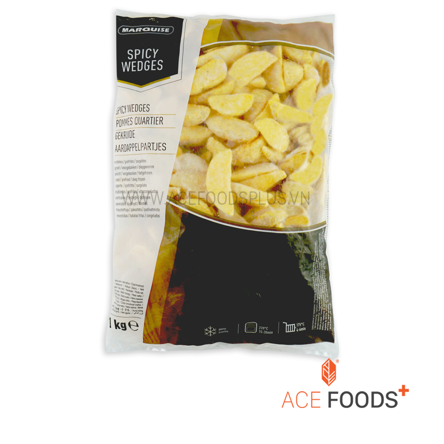 Khoai tây bổ cau vị cay 1kg và khoai tây bổ cau thường 1kg do ACE FOODS nhập khẩu trực tiếp từ thương hiệu Marquise - Bỉ